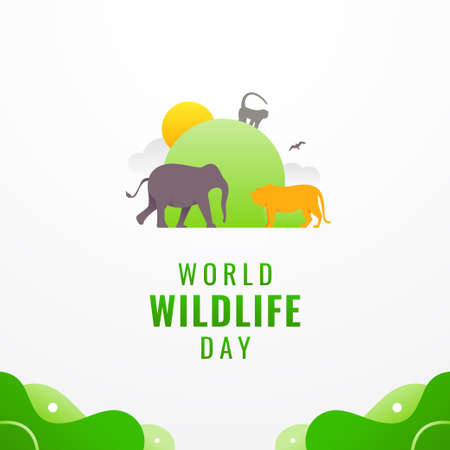 World Wildlife Day Design Background For Greeting Momentのイラスト素材