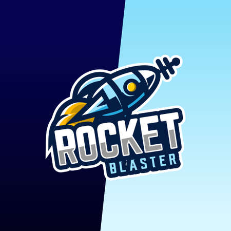 Rocket blaster Logo Design Premium Gaming Vectorのイラスト素材