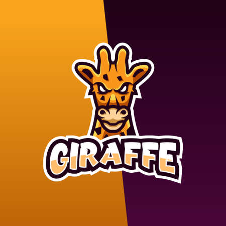 Giraffe character  Logo Design Premium Gaming Vectorのイラスト素材