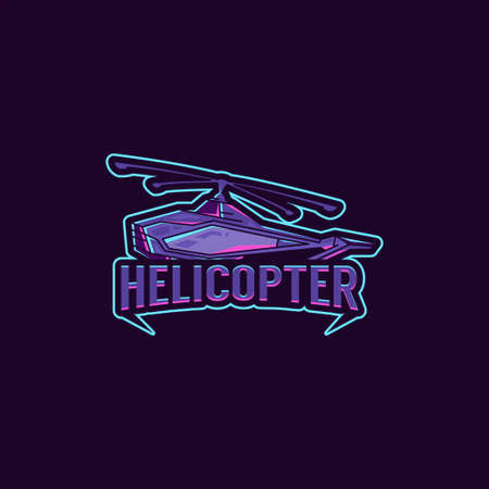 Helicopter Logo Design Premium Gaming Vectorのイラスト素材