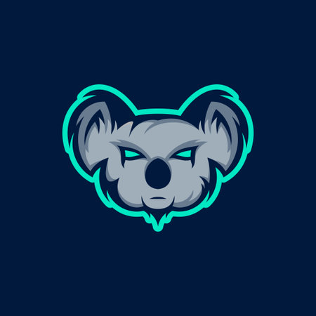Koala Logo Design Premium Gaming Vectorのイラスト素材