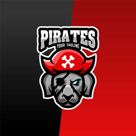 Pirates Logo Design Premium Gaming Vectorのイラスト素材