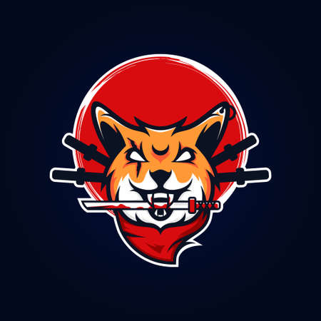 Animal character Logo Design Premium Gaming Vectorのイラスト素材