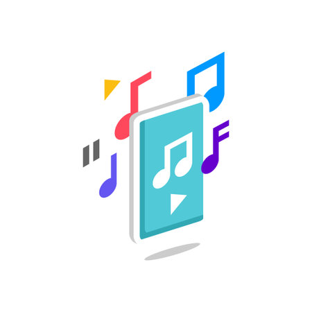 Music Flat Design Illustration With Noteのイラスト素材