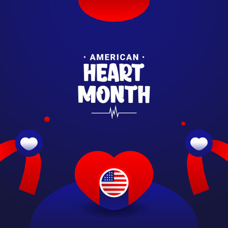American Heart Month February Event Backgroundのイラスト素材