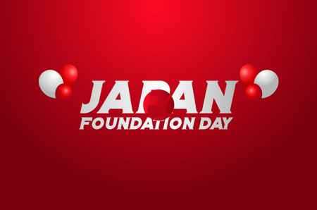 Japan Foundation Day Background With Elegant Designのイラスト素材
