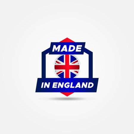 Made In England Elegant Label Product Designのイラスト素材