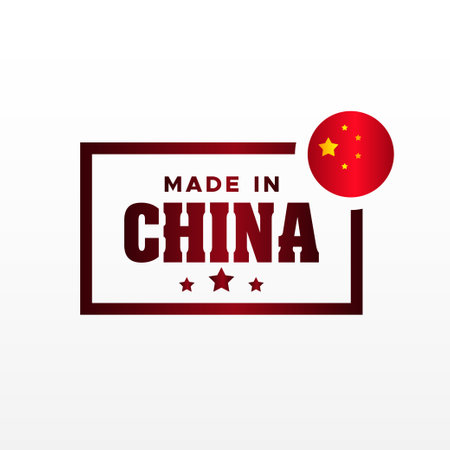Made in China Label Flat Designのイラスト素材