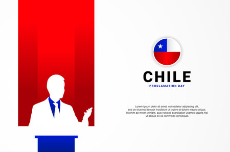 Chile Proclamation Day Design Background For Greeting Momentのイラスト素材