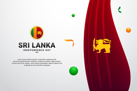 Sri Lanka Independence Day Background With Elegant Ribbonのイラスト素材