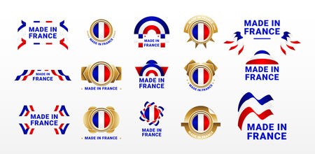 Made In France Elegant Label Product Designのイラスト素材