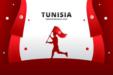 Tunisia Independence Day Design Celebration Momentのイラスト素材