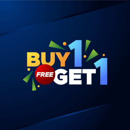 Buy one get one banner promotion designのイラスト素材