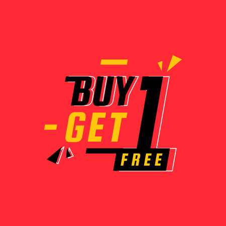 Buy one get one banner promotion designのイラスト素材
