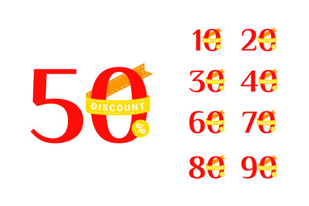 Set of ribbon sale discount and shopping designのイラスト素材