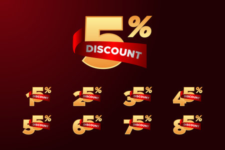 Set of ribbon sale discount and shopping designのイラスト素材