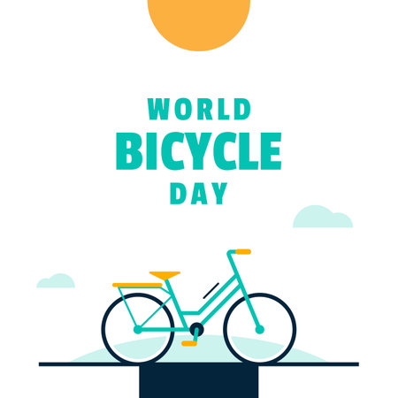 World Bicycle Day Illustration flat designのイラスト素材