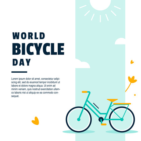 World Bicycle Day Illustration flat designのイラスト素材