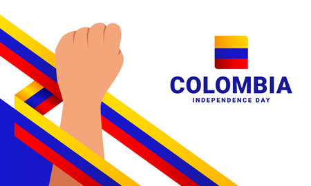 Colombia Independence day event celebrate backgroundのイラスト素材