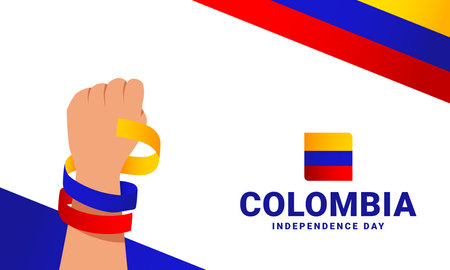 Colombia Independence day event celebrate backgroundのイラスト素材