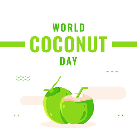 World Coconut Day Design Celebrateのイラスト素材