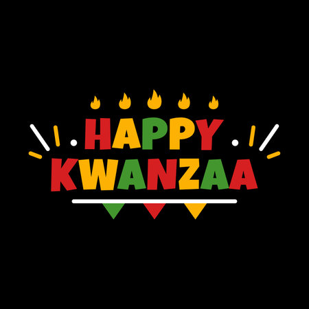 Happy Kwanzaa Celebration Day Lettering Backgroundのイラスト素材