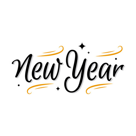 Happy New Years Celebration Background Letteringのイラスト素材