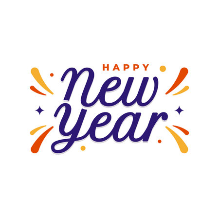 Happy New Years Celebration Background Letteringのイラスト素材