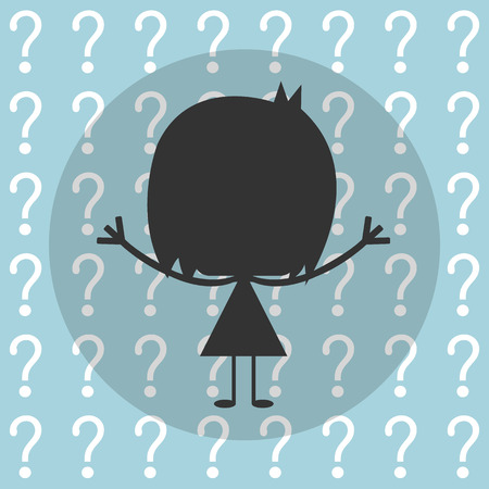 Vector businessman with question mark, Illustrationのイラスト素材