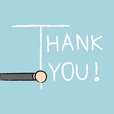 Vector businessman holding thank you sign, Illustration EPS10 great for any use.のイラスト素材