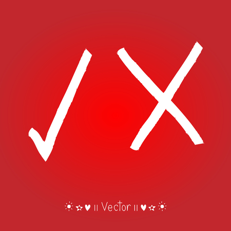 red painted ticks iconのイラスト素材