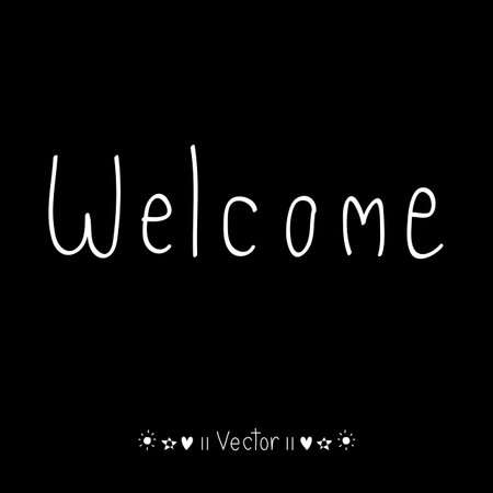Vector WELCOME hand lettering - handmade calligraphy, Illustration EPS10のイラスト素材
