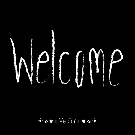 Vector WELCOME hand lettering - handmade calligraphy, Illustration EPS10のイラスト素材