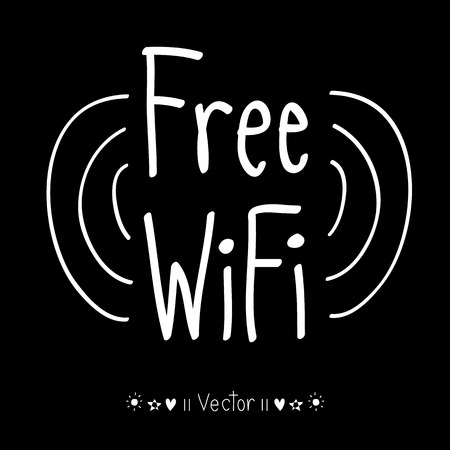 Vector hand drawn free wifi icon, Illustration EPS10 great for any use.のイラスト素材