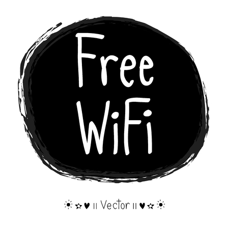 Vector hand drawn free wifi icon, Illustration EPS10 great for any use.のイラスト素材