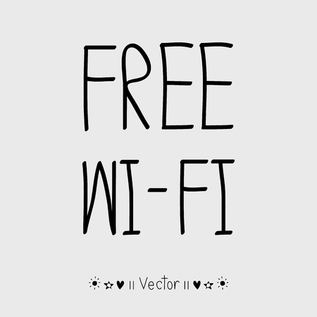 Vector hand drawn free wifi icon, Illustration EPS10 great for any use.のイラスト素材