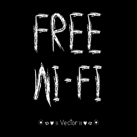 Vector hand drawn free wifi icon, Illustration EPS10 great for any use.のイラスト素材