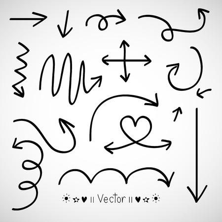 Vector set of hand drawn arrows, Illustration great for any use.のイラスト素材