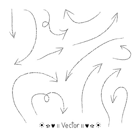 Vector set of hand drawn arrowsのイラスト素材