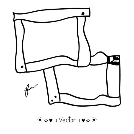 Vector Hand Drawn Frames Set. Cartoon style great for any use.のイラスト素材