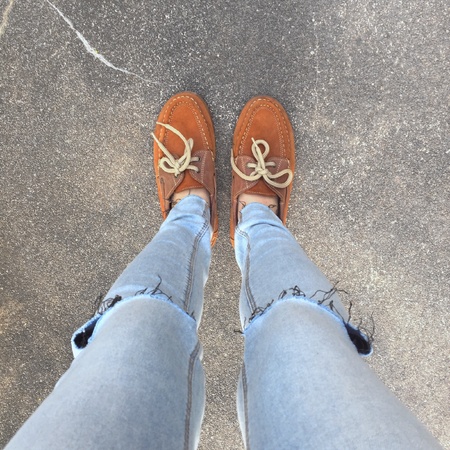 Selfie Of Shoes With Doormatの素材