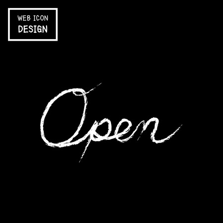 Hand drawn vector open sign for web and mobile great for any use.のイラスト素材