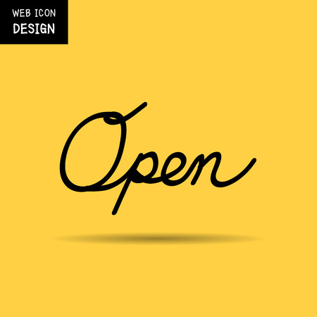 Hand drawn vector open sign for web and mobile great for any use.のイラスト素材