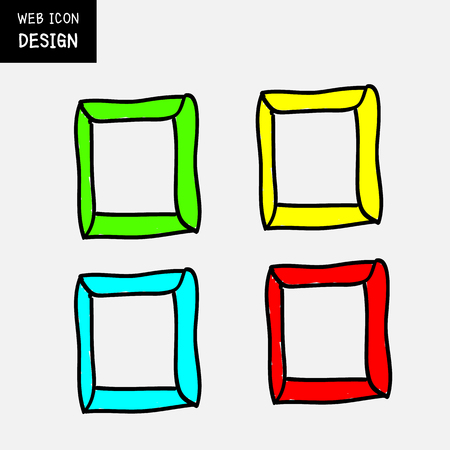 Vector blank picture frame template set isolated on background, Illustration EPS10 great for any use.のイラスト素材