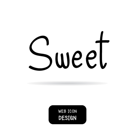 Vector Hand Lettering Typography Poster.Calligraphic 'Sweet', Illustration EPS10 great for any use.のイラスト素材