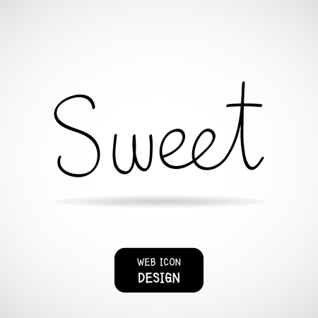 Vector Hand Lettering Typography Poster.Calligraphic 'Sweet', Illustration EPS10 great for any use.のイラスト素材