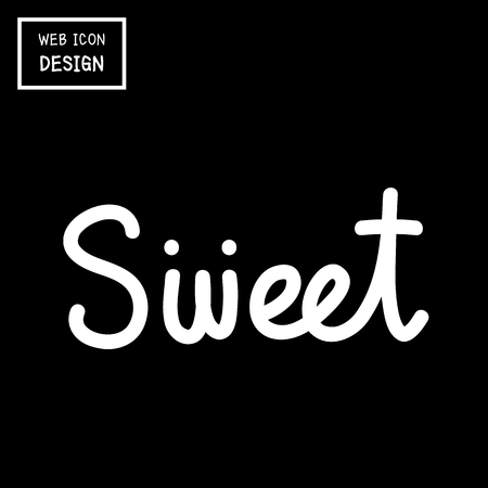 Vector Hand Lettering Typography Poster.Calligraphic 'Sweet', Illustration EPS10 great for any use.のイラスト素材