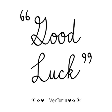 Vector Good luck. Hand lettering.のイラスト素材