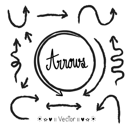 Sketch arrows vector set, Illustration EPS10 great for any use.のイラスト素材