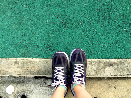 Sport Concept, Violet Sneakers for Running, Shoes Standing Great For Any Use.の写真素材